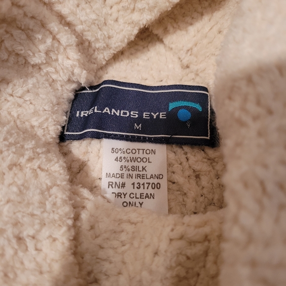 Irelands Eye White Cable Knit Turtle Neck Sweater - Picture 6 of 11